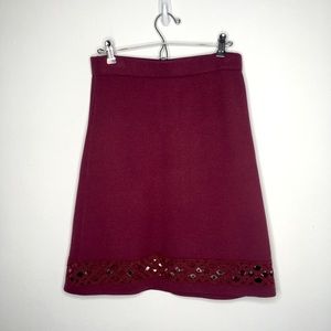 Ann Taylor Factory Dark Red Skirt Small